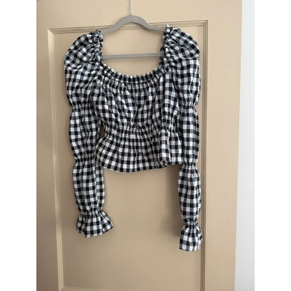 H&M Gingham Top Size Small